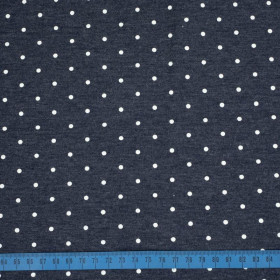 KROPKI BIAŁE / jeans - single jersey TE210
