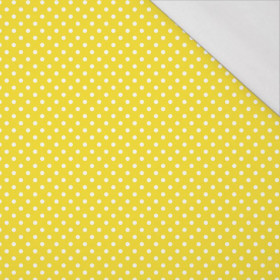 KROPKI BIAŁE / żółty - single jersey z elastanem 