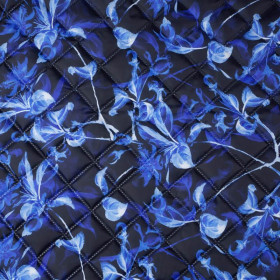 KWIATY JABŁONI wz. 1 (classic blue) / czarny - ortalion pikowany w romby