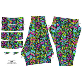 LEGGINSY SPORTOWE - NEONOWE LIŚCIE