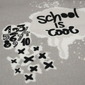SCHOOL IS COOL / szary (SZKOLNE RYSUNKI) - dresówka pętelkowa