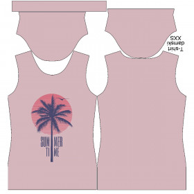 T-SHIRT DAMSKI - SUMMER TIME / róż - single jersey