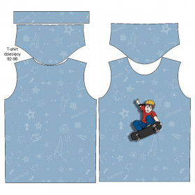 T-SHIRT DZIECIĘCY - FELIX (SKATER) / niebieski - single jersey