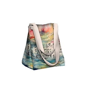 Torba XL z saszetką 2 w 1 - WATERCOLOR MUSIC wz.2 - zestaw do uszycia