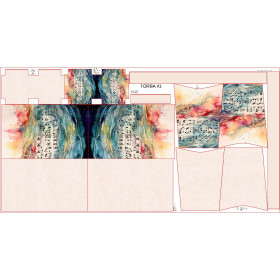 Torba XL z saszetką 2 w 1 - WATERCOLOR MUSIC wz.2 - zestaw do uszycia