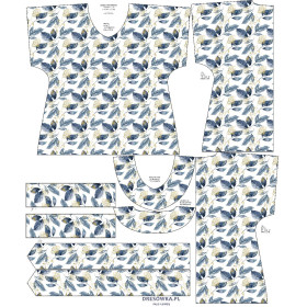 BLUZKA TYPU KIMONO - RETRO FLOWERS WZ. 5 - zestaw do uszycia 