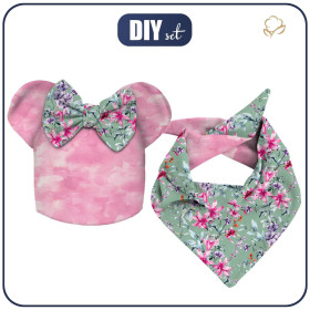 DZIECIĘCA CZAPKA I CHUSTA (MOUSE) - SPRING MEADOW wz. 3 48-50