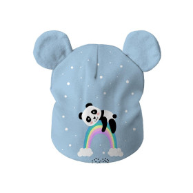 DZIECIĘCA CZAPKA I CHUSTA (TEDDY) - PANDA NA TĘCZY 48-50