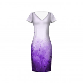 KLEKSY (fioletowy) - panel sukienkowy muślin bawełniany