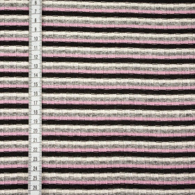 PASY / różowy - cienka dzianina swetrowa prążkowana