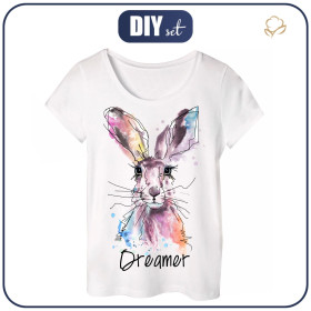 PIŻAMA-T-SHIRT "LINDA" - KRÓLIK / DREAMER - zestaw do uszycia