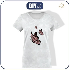 T-SHIRT DAMSKI - MOTYL wz. 3 (BROKATOWE MOTYLE) - single jersey