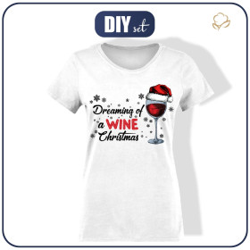 T-SHIRT DAMSKI - WINE CHRISTMAS - ZESTAW DO USZYCIA