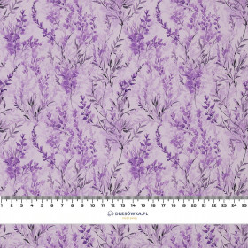 DIGITAL LAVENDER / FLOWERS - dzianina drapana z elastanem ITY