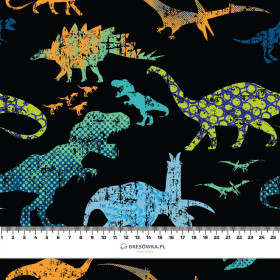 DINOZAURY BLACK- single jersey z elastanem ITY