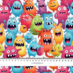 FUNNY MONSTERS WZ. 4 - PERKAL tkanina bawełniana