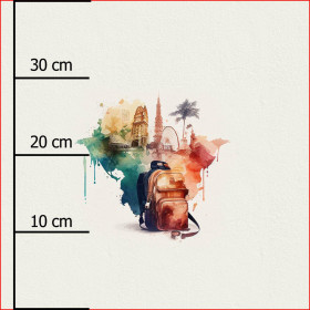 TRAVEL TIME WZ. 6 - panel (40cm x 40cm) jersey wiskozowy 