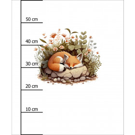 SLEEPING FOX - PANEL (60cm x 50cm) dzianina drapana z elastanem ITY