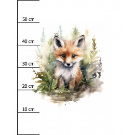 WATERCOLOR FOX - panel (60cm x 50cm) dzianina pętelkowa