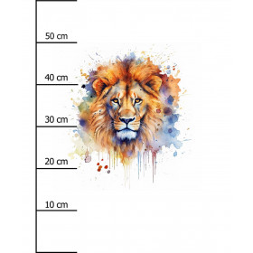 WATERCOLOR LION - PANEL (60cm x 50cm) tkanina bawełniana