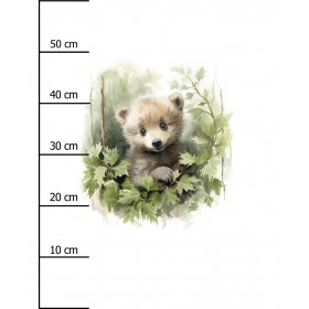 WATERCOLOR LITTLE BEAR - PANEL (60cm x 50cm) tkanina bawełniana
