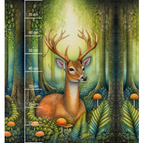 BOHO DEER - panel (75cm x 80cm) dzianina pętelkowa