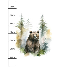 WATERCOLOR BEAR - panel (75cm x 80cm) SINGLE JERSEY