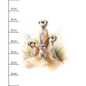 WATERCOLOR MEERKAT - PANEL (75cm x 80cm) lycra 300g