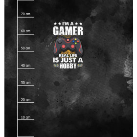 GAMER / czarny - PANEL (75cm x 80cm) lycra 300g