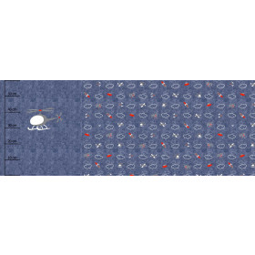 HELIKOPTER (SAMOLOTY) / ACID WASH GRANATOWY - PANEL PANORAMICZNY (60 x 155cm)