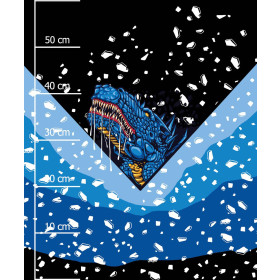 BLUE DRAGON WZ. 2 / czarny - PANEL (60cm x 50cm) SINGLE JERSEY ITY