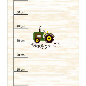 TRAKTOR ZIELONY - PANEL (60cm x 50cm) tkanina bawełniana