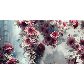 VINTAGE FLOWERS WZ. 5 - panel (80cm x 155cm) Satyna sukienkowa 190g