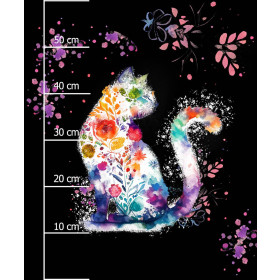 WATERCOLOR CAT WZ. 2 - PANEL (60cm x 50cm) SINGLE JERSEY ITY