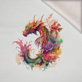 WATERCOLOR DRAGON WZ. 2 - PANEL (60cm x 50cm) dzianina drapana z elastanem ITY