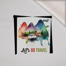 LET'S GO TRAVEL - PANEL (75cm x 80cm) dzianina drapana z elastanem ITY