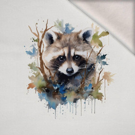 WATERCOLOR RACCOON WZ. 1 - PANEL (75cm x 80cm) dzianina drapana z elastanem ITY