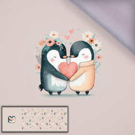 PENGUINS IN LOVE - panel panoramiczny softshell (60cm x 155cm)