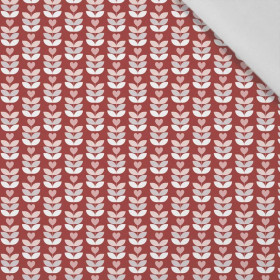 MIŁOSNE TULIPANY / czerwony (WALENTYNKOWE SERCA) - tkanina bawełniana