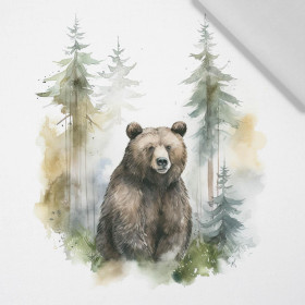 WATERCOLOR BEAR - panel (75cm x 80cm) tkanina bawełniana