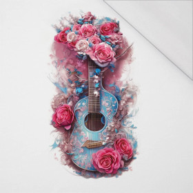 GITARA Z RÓŻAMI - PANEL (60cm x 50cm) SINGLE JERSEY
