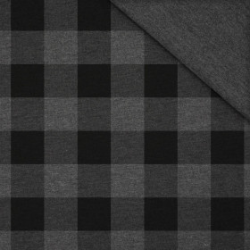 KRATA VICHY CZARNA / grafitowy - Single Jersey 