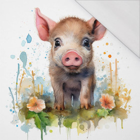 WATERCOLOR PIGGY - panel (75cm x 80cm) SINGLE JERSEY