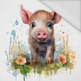 WATERCOLOR PIGGY - PANEL (75cm x 80cm) tkanina wodoodporna