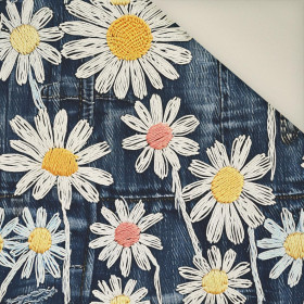 DAISIES DENIM IMITATION WZ. 1- Welur tapicerski