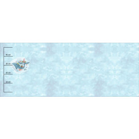 WIELORYB I LATARNIA MORSKA wz. 2 (MAGICZNY OCEAN) - panel panoramiczny dzianina pętelkowa (60cm x 155cm)