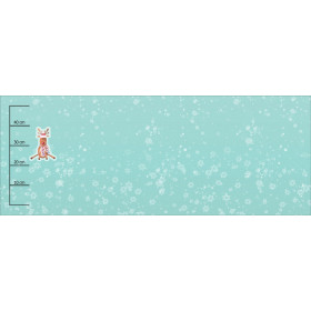 RENIFER / śnieżynki (ŚWIĄTECZNE RENIFERY) - panel panoramiczny dzianina pętelkowa