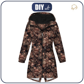 PARKA DAMSKA (ANNA) - FLOWERS WZ.10/ Mocha Mousse - zestaw do uszycia