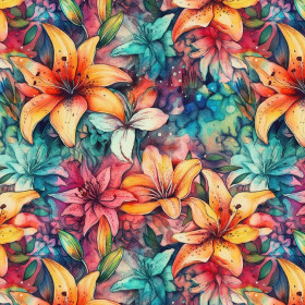 FLOWERS WZ.41 - dresówka pętelkowa