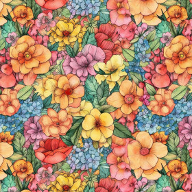 FLOWERS WZ.44 - dresówka pętelkowa